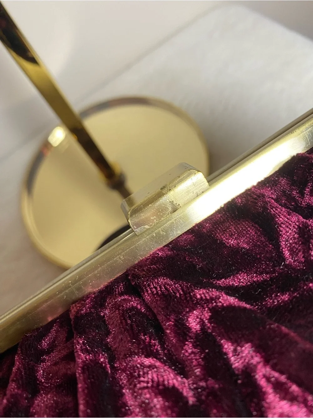 Vintage Apt. 9 Velvet Frame Chain Shoulder Bag - Plum Burgundy